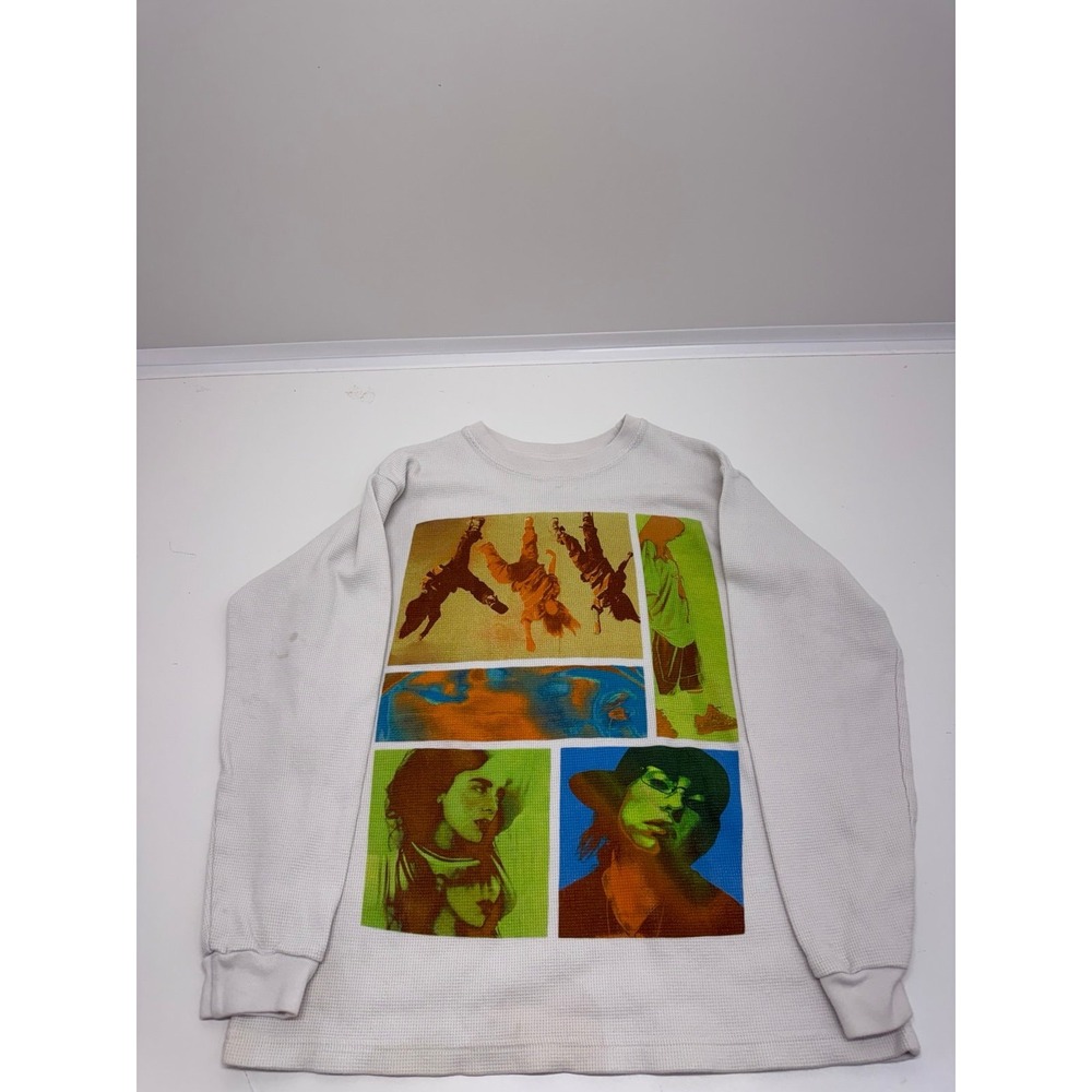 Billie Eilish Birds Of A Feather Thermal Shirt women's M Made USA Organic Cotton - Picture 3 of 8